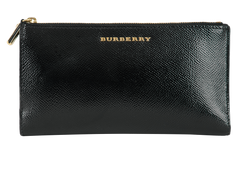 Burberry Folding Long Wallet, Leather, Black, MIR , B/DB, 3*